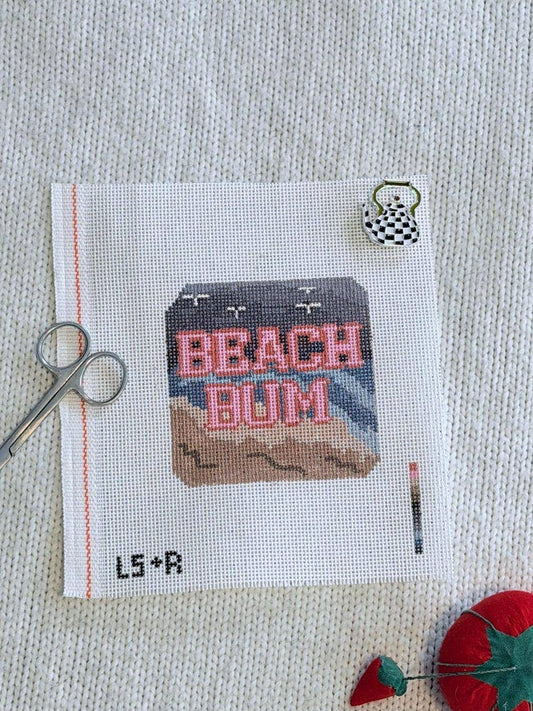 Beach Bum Winter Scene Hand Painted Needlepoint Canvas