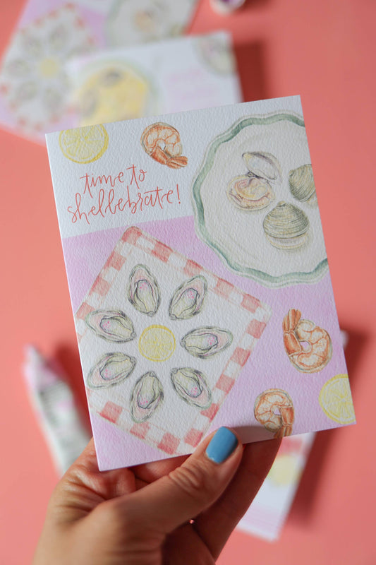 Time to shellebrate seafood birthday card
