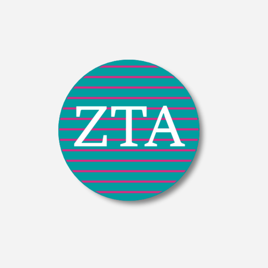 Zeta Tau Alpha Stripes Button