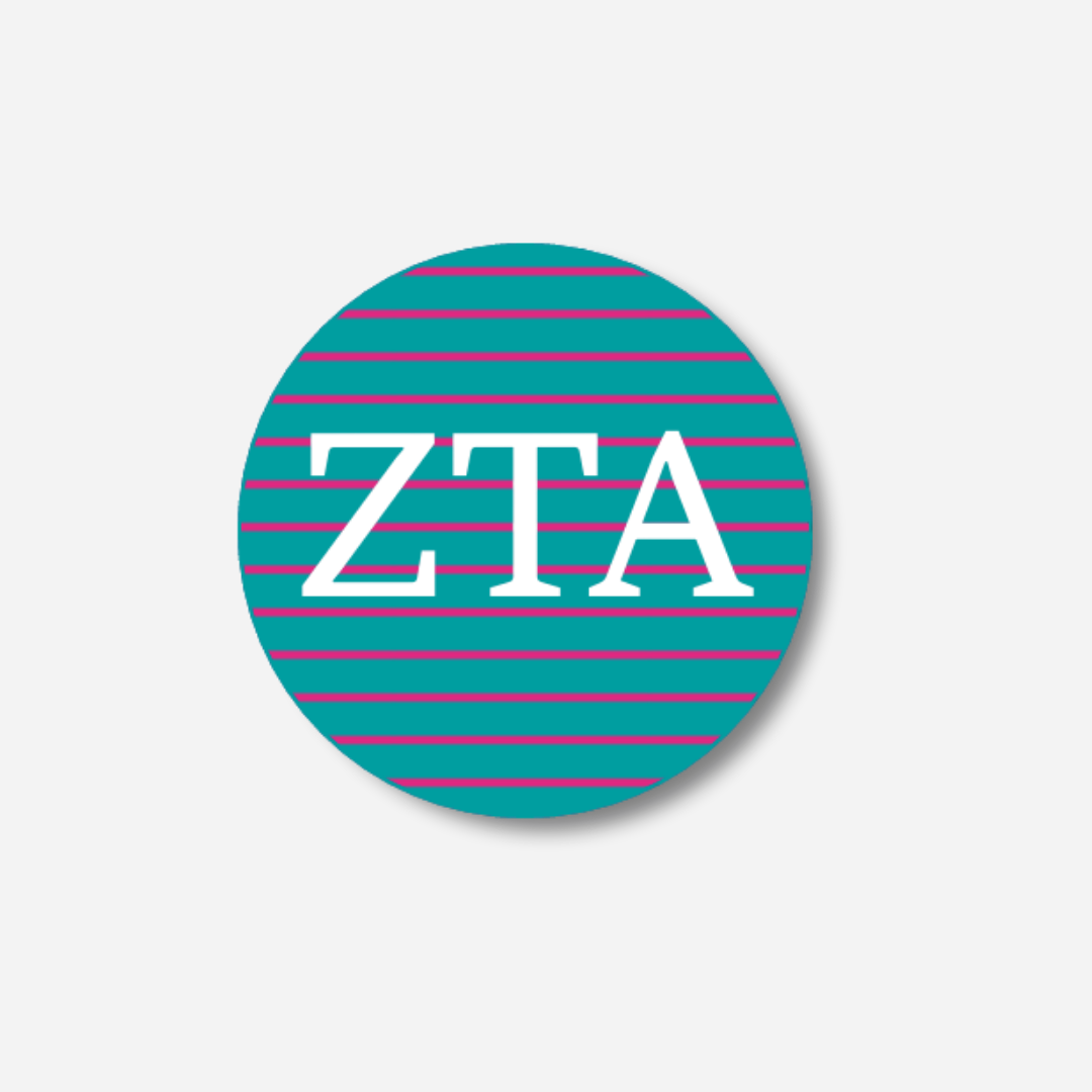 Zeta Tau Alpha Stripes Button
