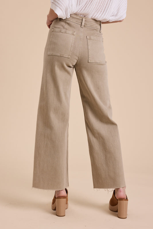 Straight Wide Leg Denim Pants