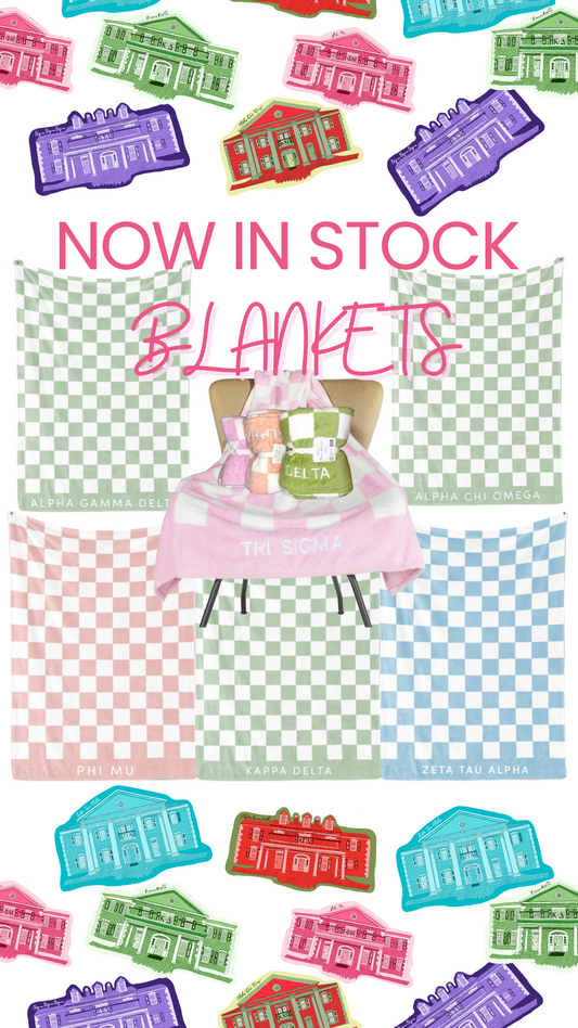 Sorority Checkered Sherpa Blanket