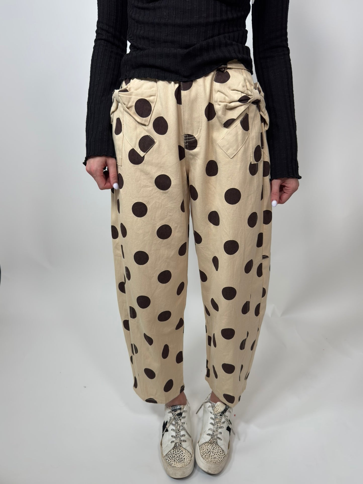Polka Dot Barrel Pant