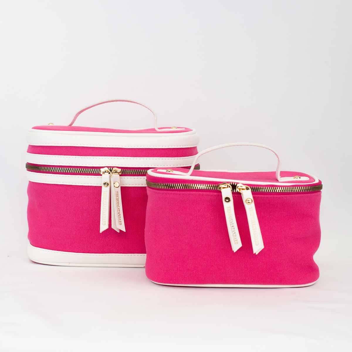 Sortino Train Case Hot Pink/White 8.5x5.5x6.5