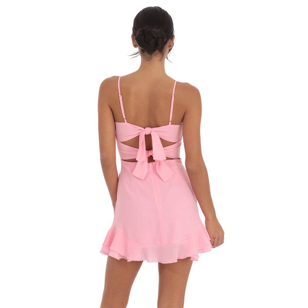 Pink Bow & Ruffle Dress