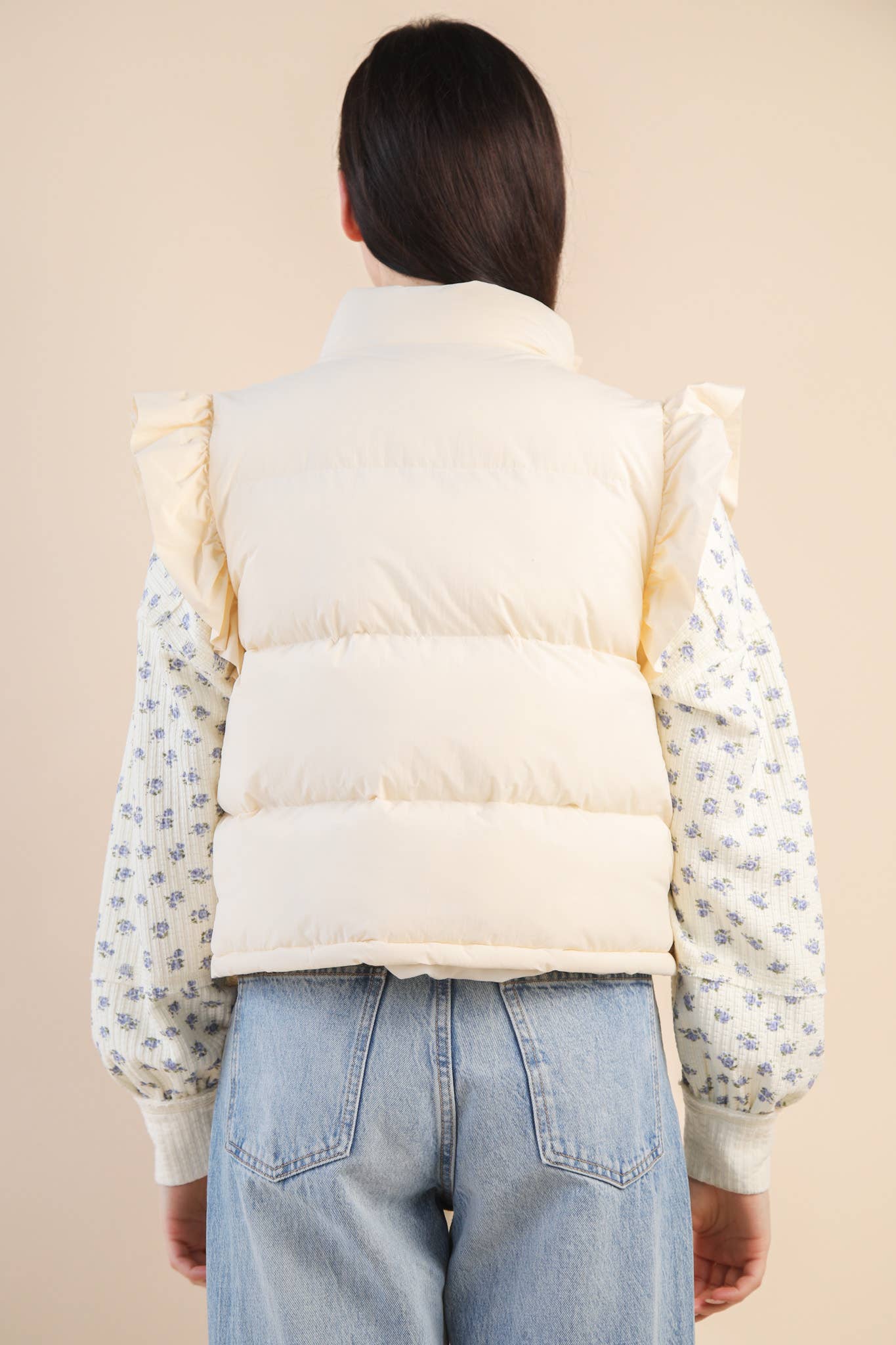 Bow Cream Vest