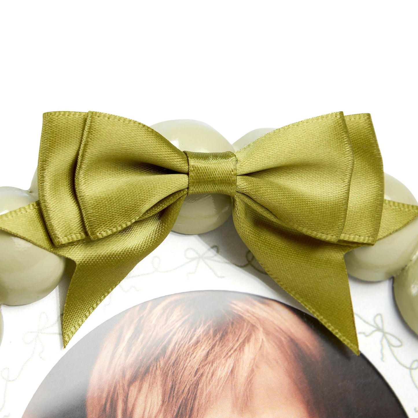 Green Beaded Round Photo Frame