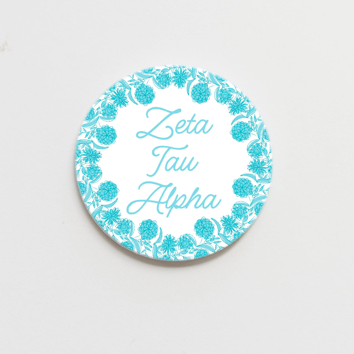 Zeta Tau Alpha Flower Ring Button