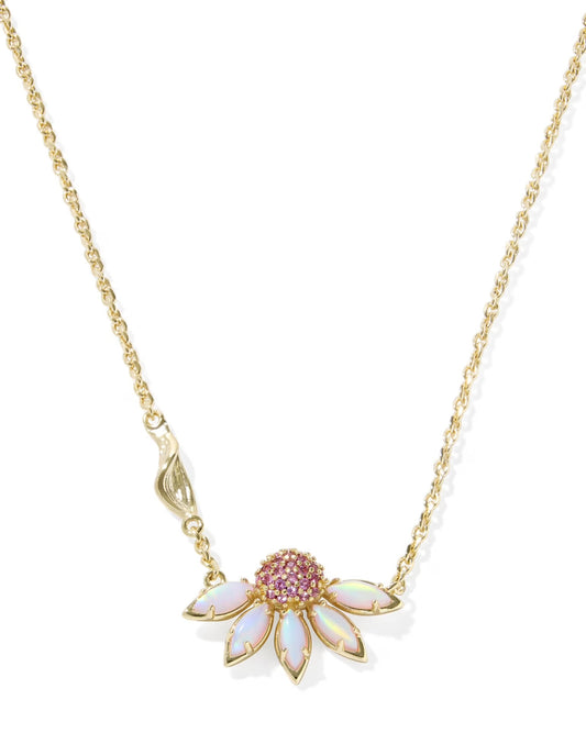 Anya Flower Pendant Necklace Light Pink