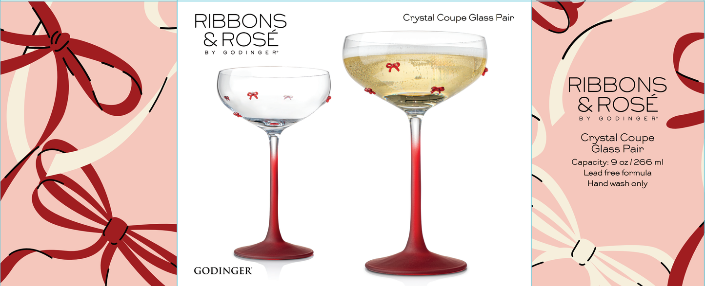 Coquette Bow Coupe Glass Pair