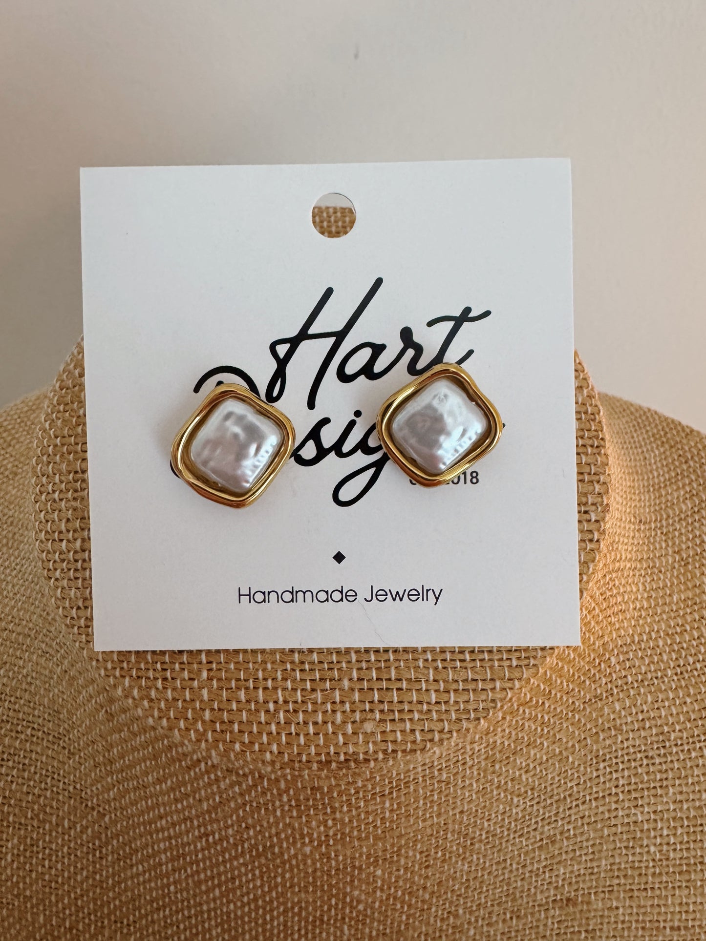 Pearly Square Studs