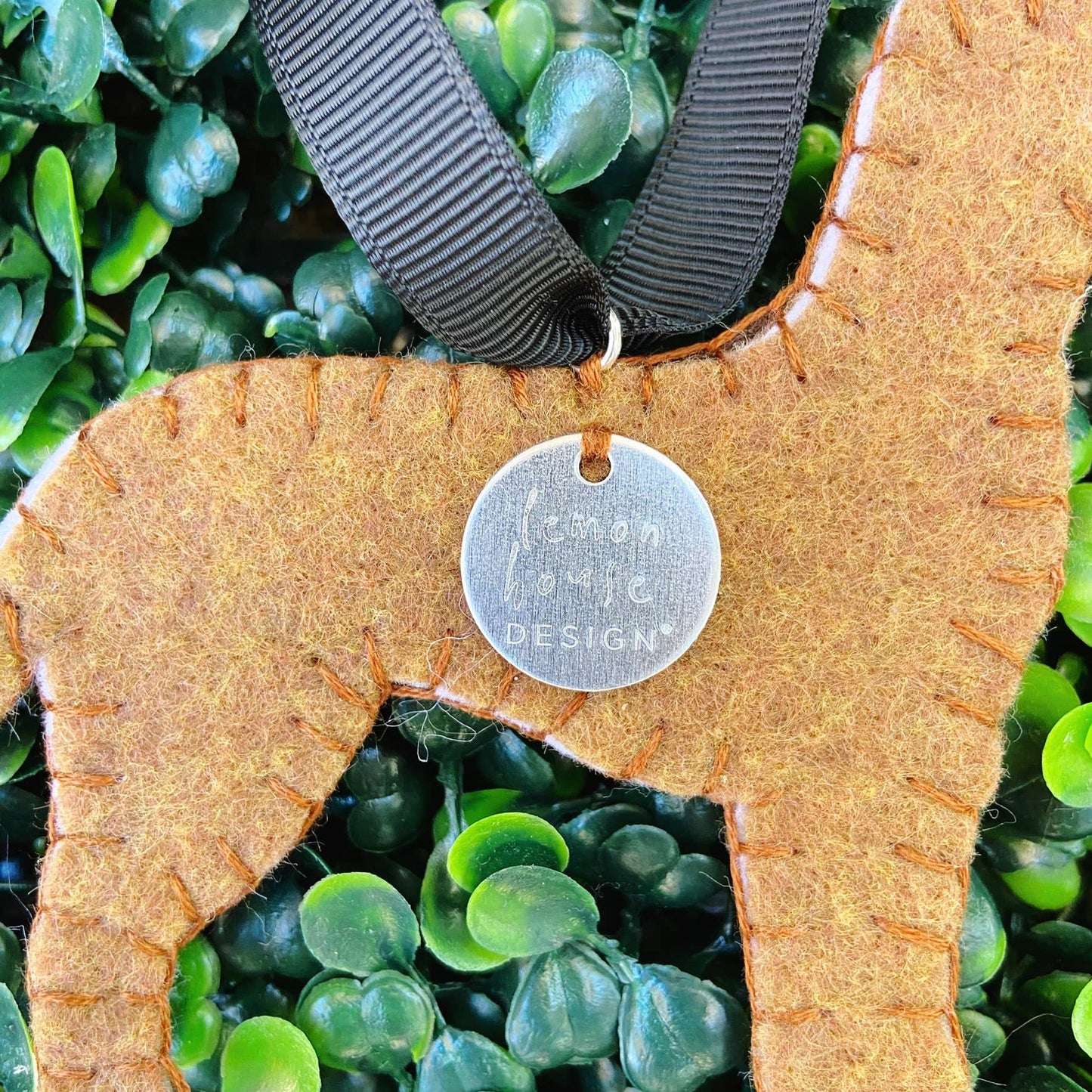 Preppy Tartan Foxhound Ornament