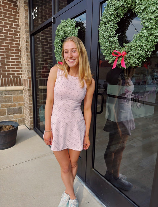 Polka Dot Athletic Dress: PINK