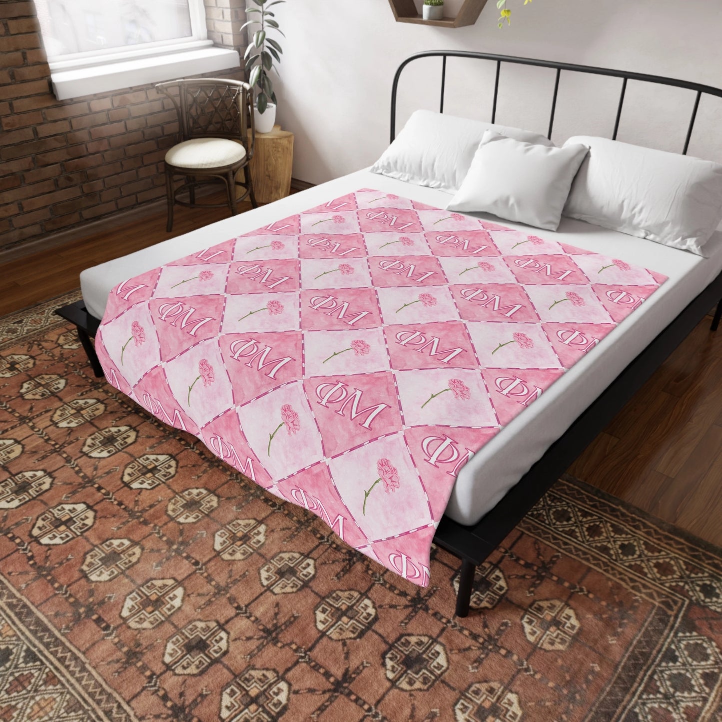 Greek Print Fleece Blanket
