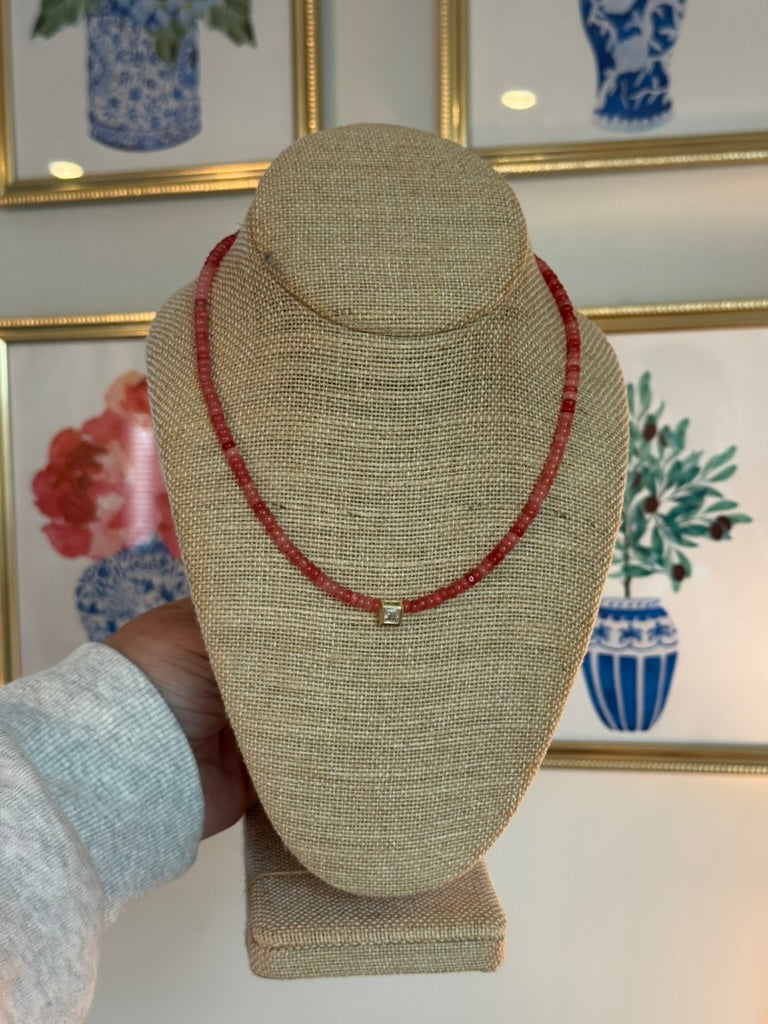 Cara Necklace: Pink/Red