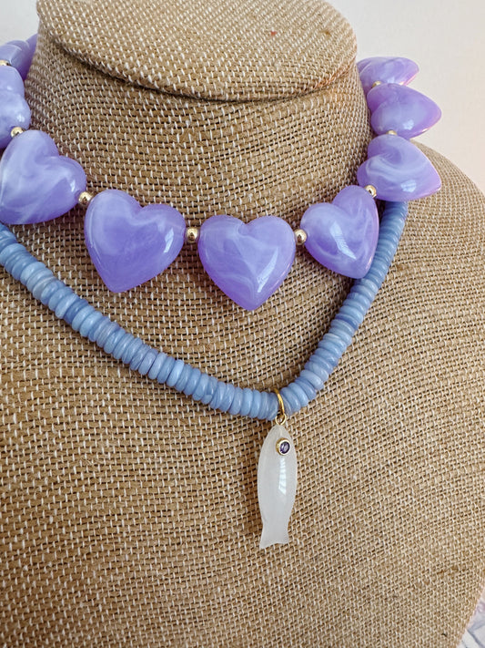 Periwinkle Beaded Necklace