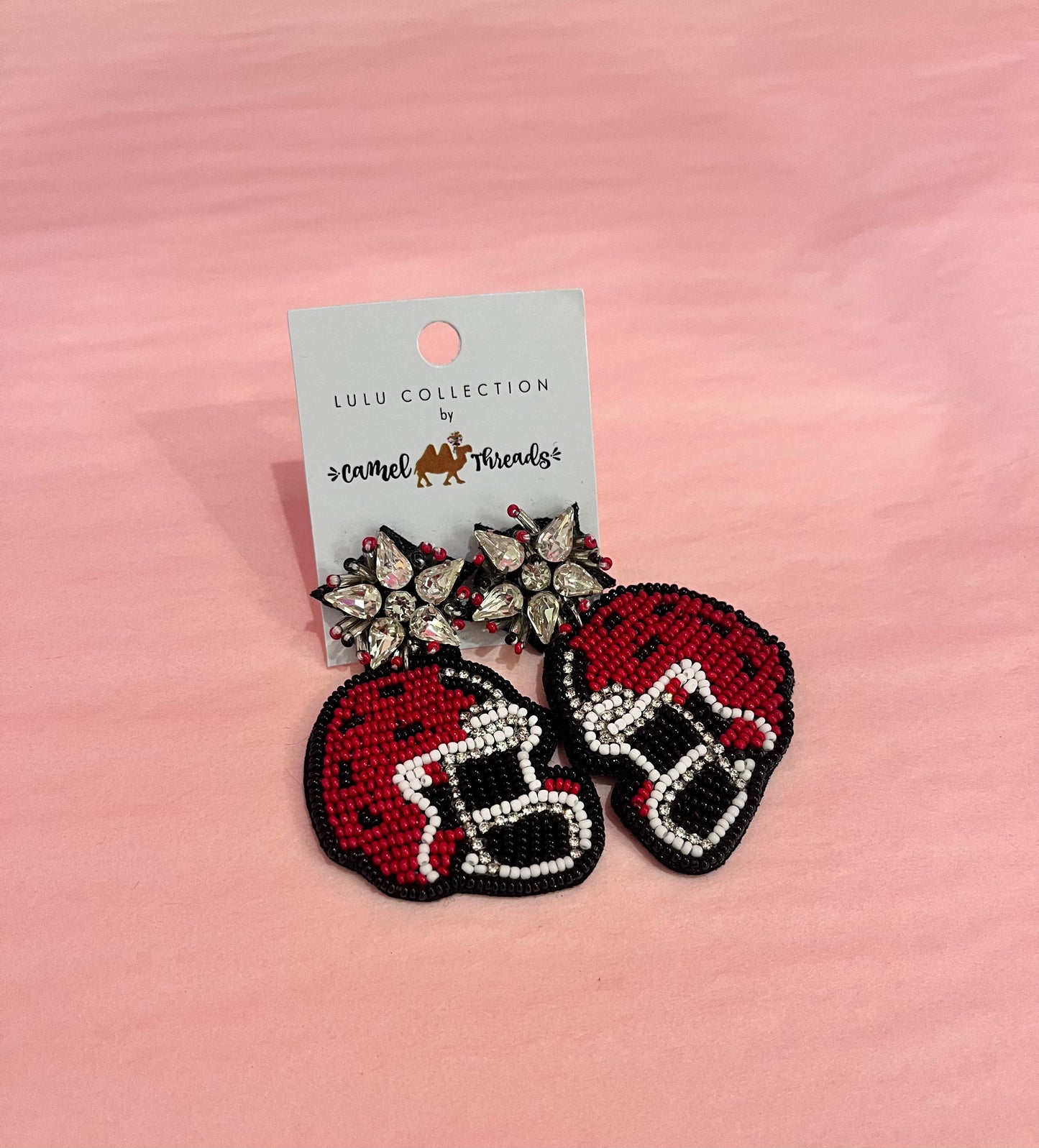 football helmet beaded earrings