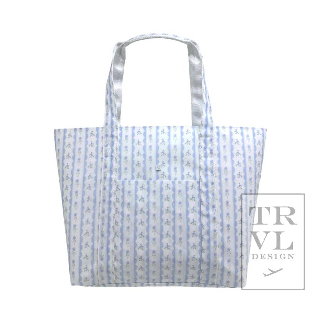 Jumbo Tote - X-large Tote Ribbon Floral Blue