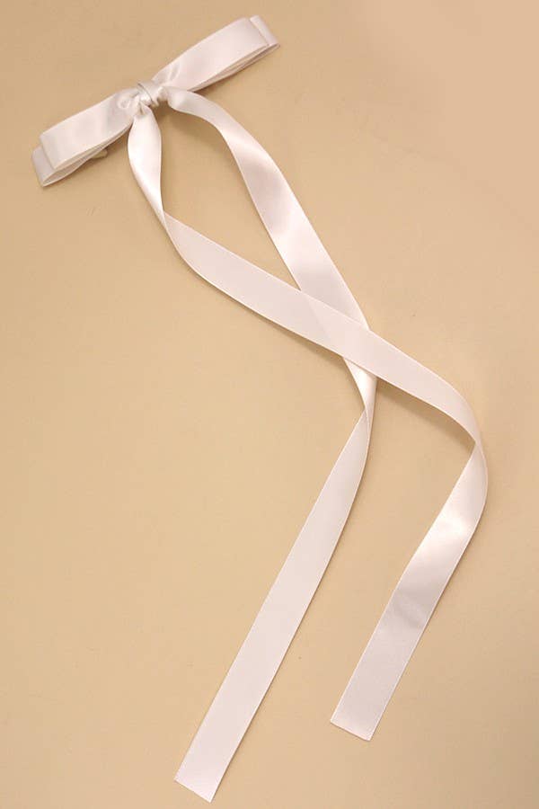 Satin Hair Ribbon White