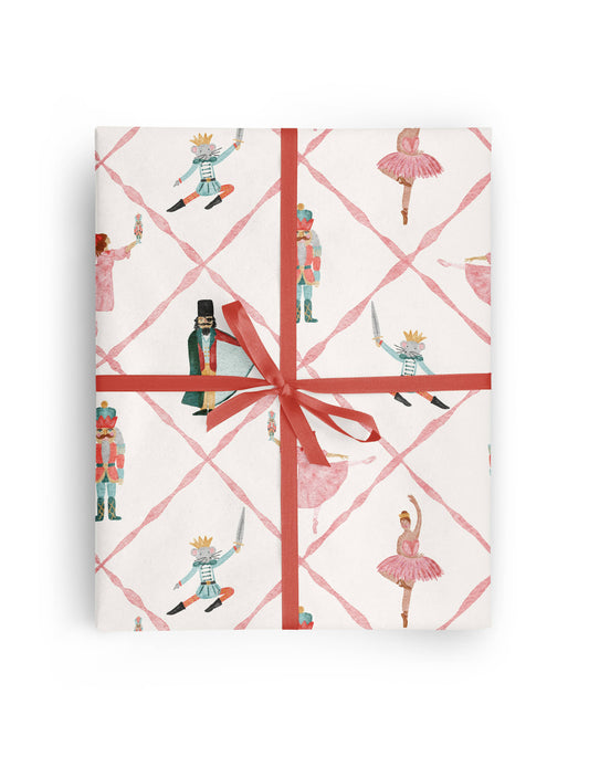 Christmas Nutcracker Trellis Wrapping Paper Roll