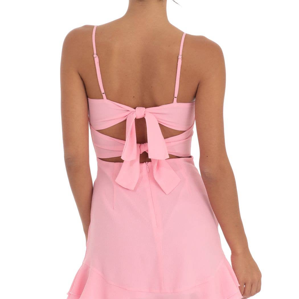 Pink Bow & Ruffle Dress