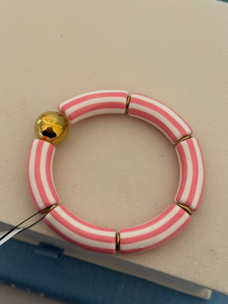 Lila Stripe Bracelet: Pink