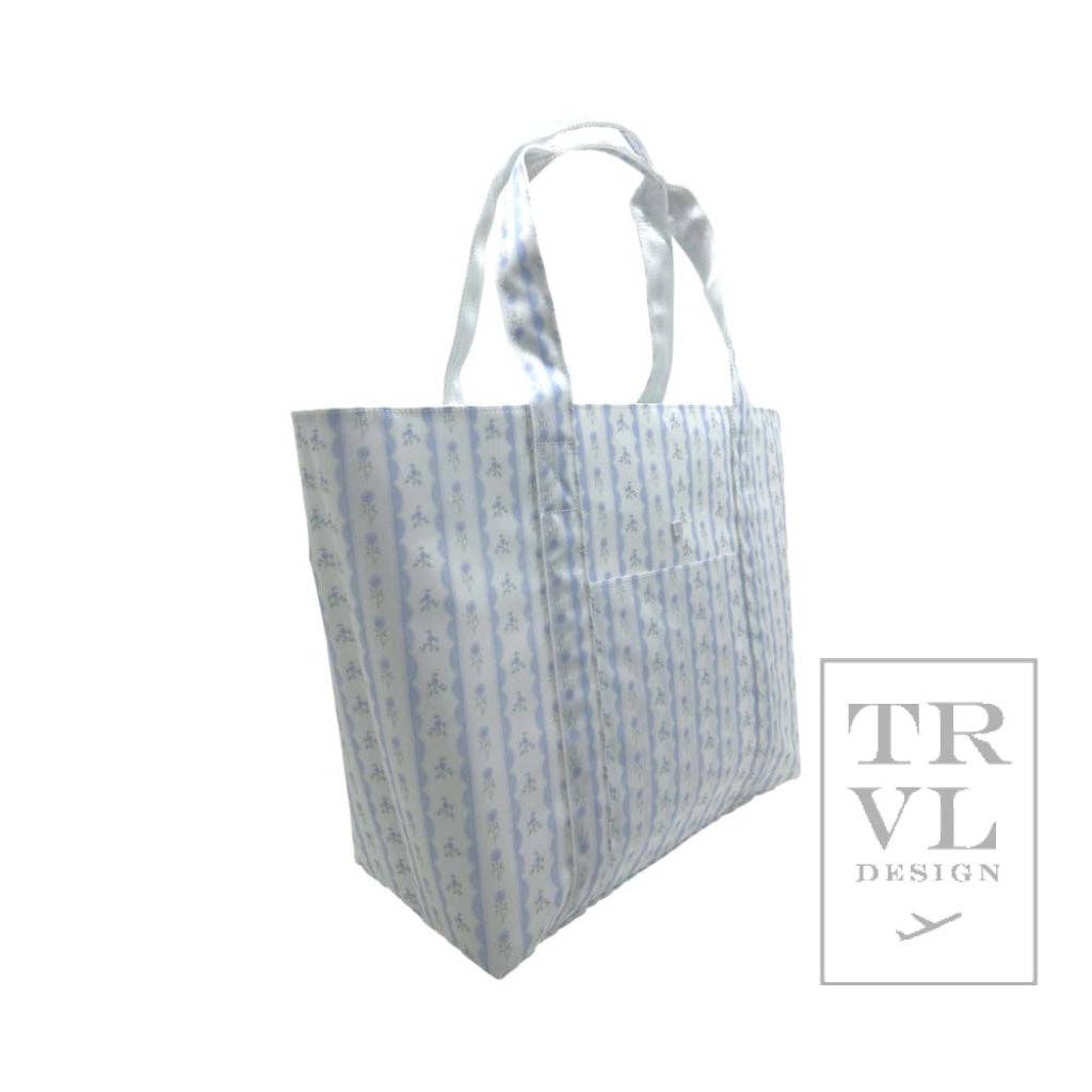 Jumbo Tote - X-large Tote Ribbon Floral Blue