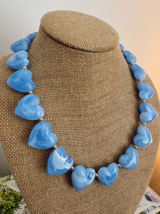 Lover Beaded Necklace - Blue