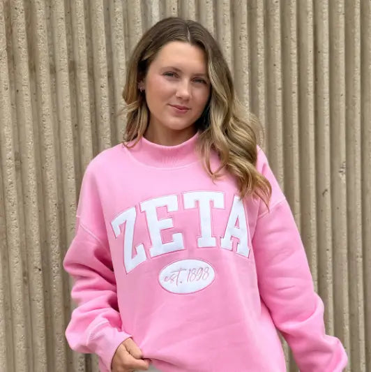Pink Sorority Mockneck