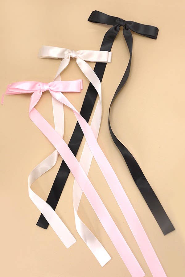 Satin Hair Ribbon White