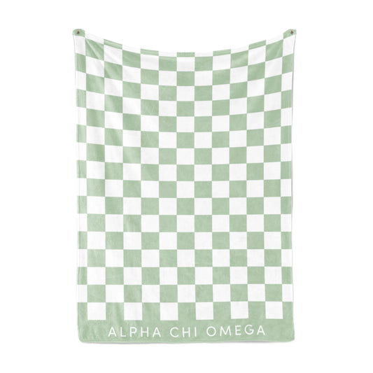 Sorority Checkered Sherpa Blanket