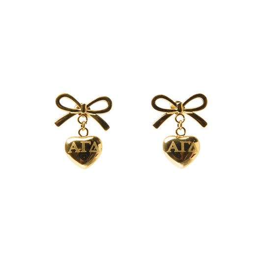 Greek Gold Bow Earring