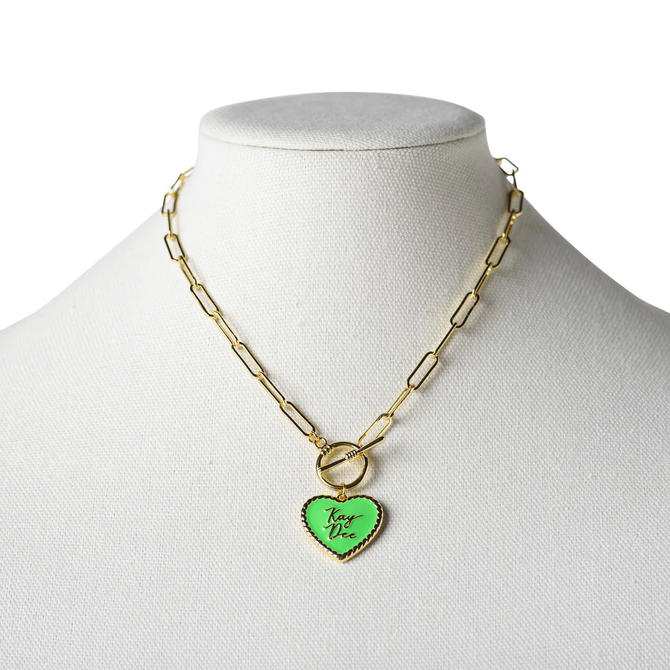Greek Heart Paperclip Chain Necklace