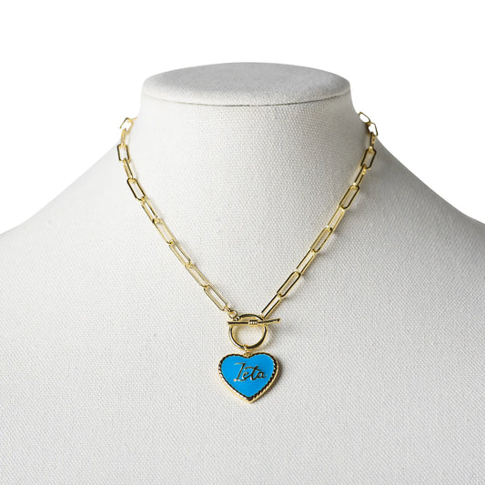 Greek Heart Paperclip Chain Necklace