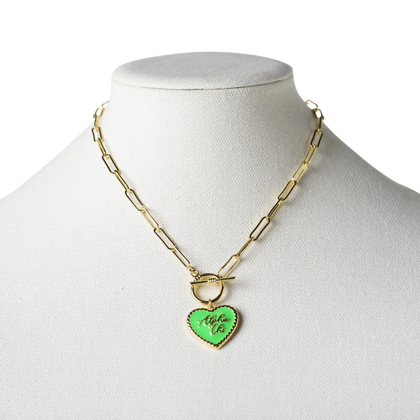 Greek Heart Paperclip Chain Necklace