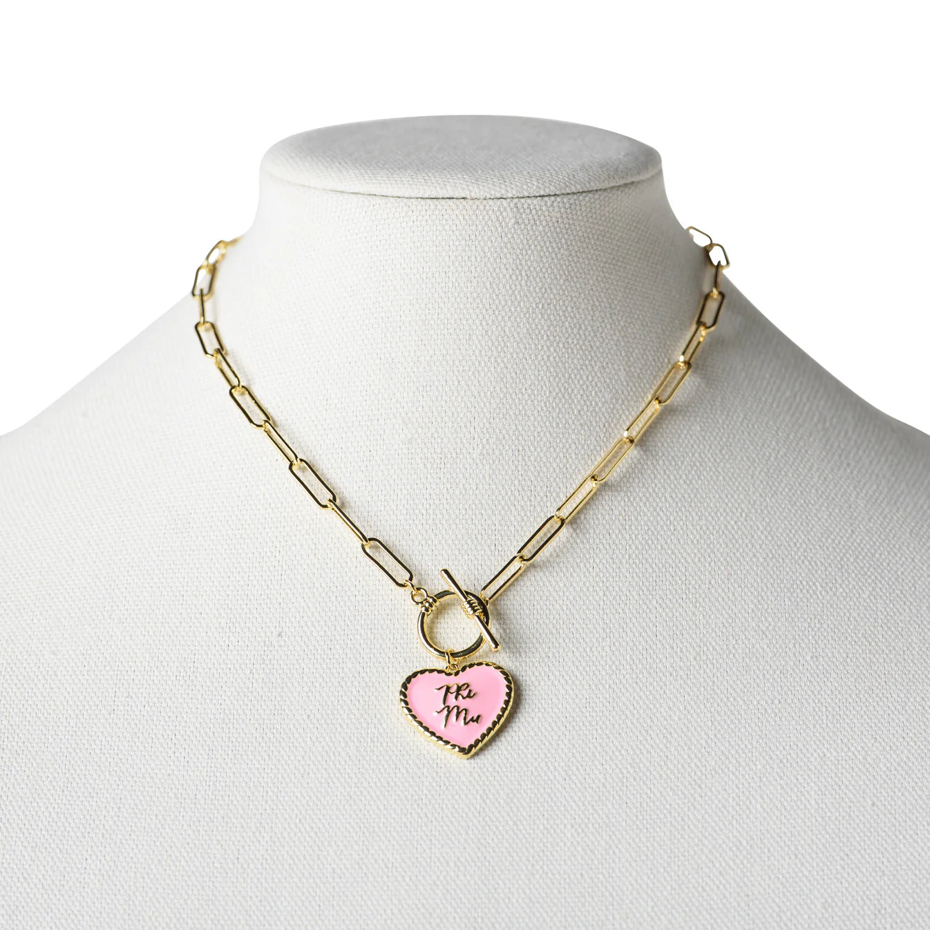 Greek Heart Paperclip Chain Necklace
