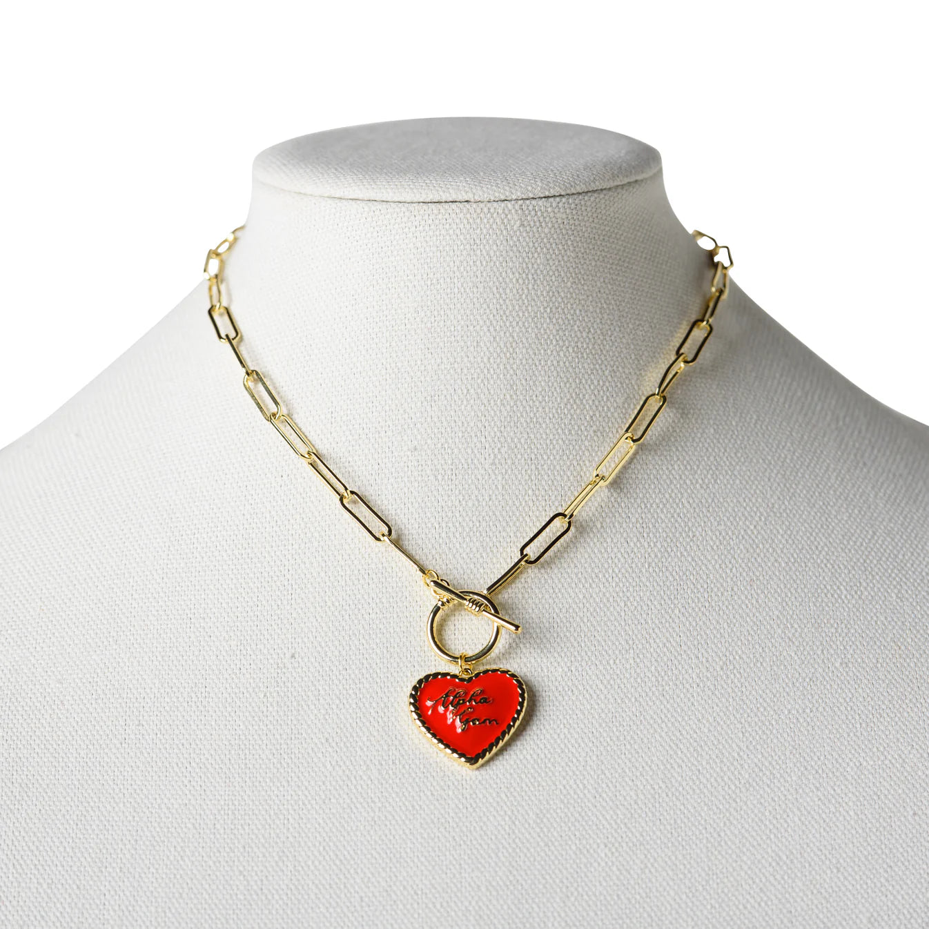 Greek Heart Paperclip Chain Necklace