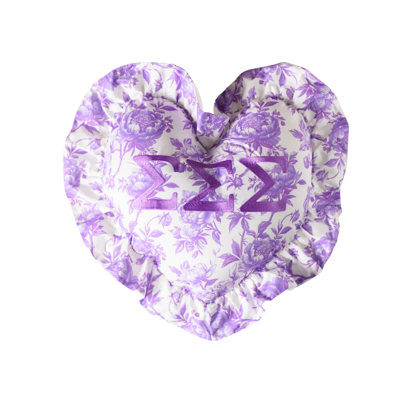 Greek Floral Heart Pillow