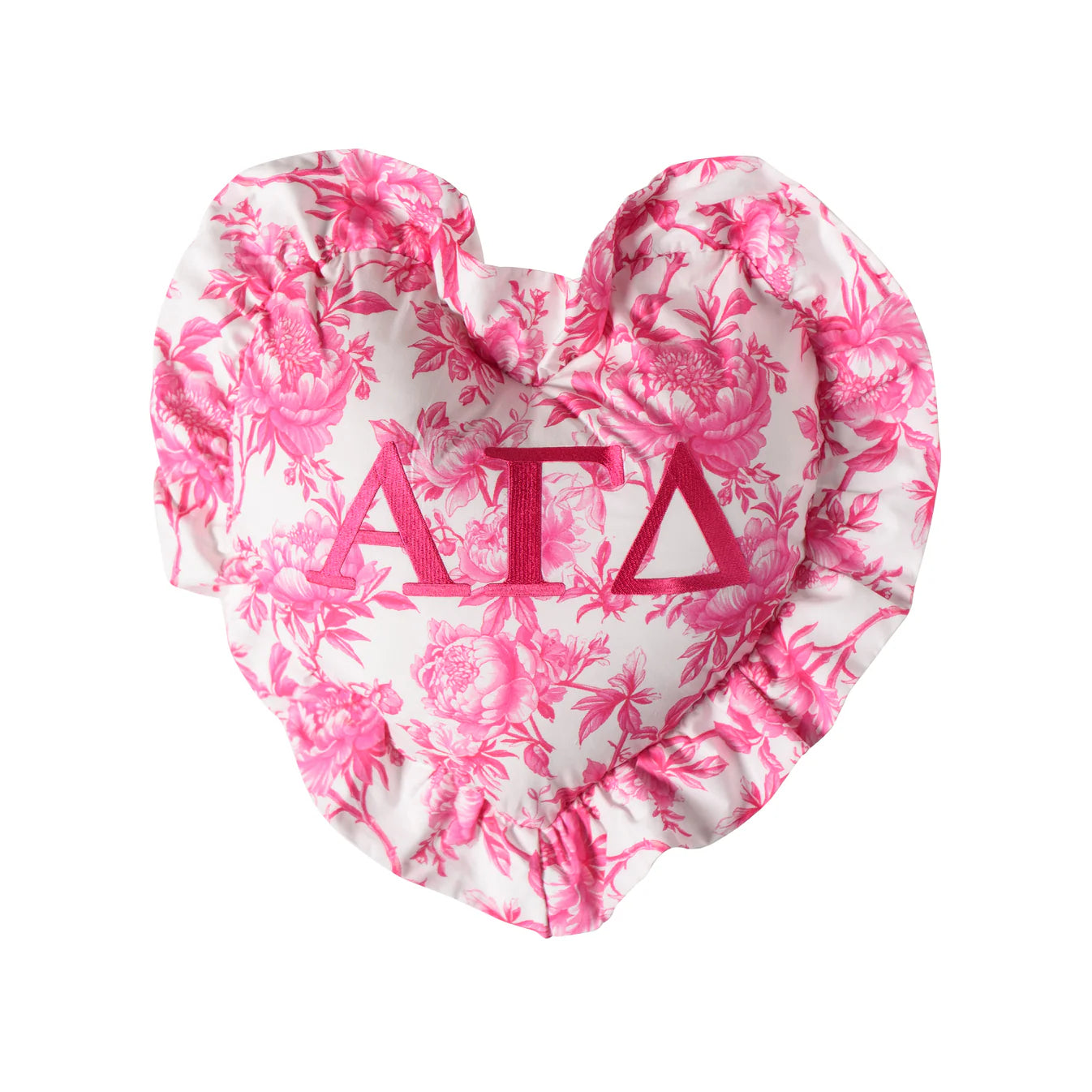 Greek Floral Heart Pillow