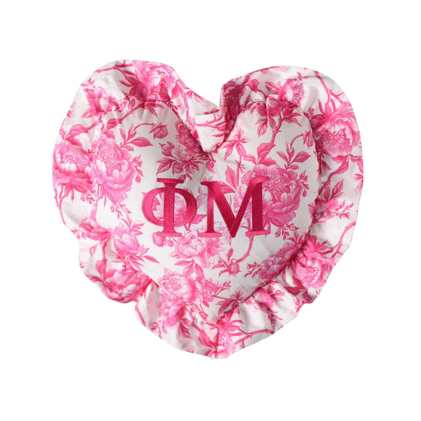 Greek Floral Heart Pillow