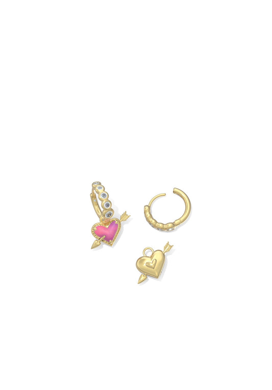 ARI HEART ARROW HUGGIE EARRING