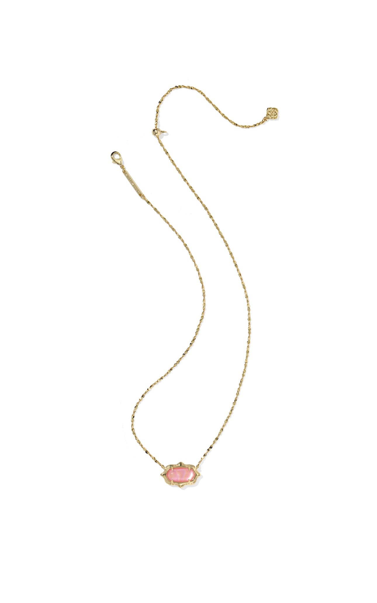 Elisa Scallop Frame Short Pendant Necklace Pink