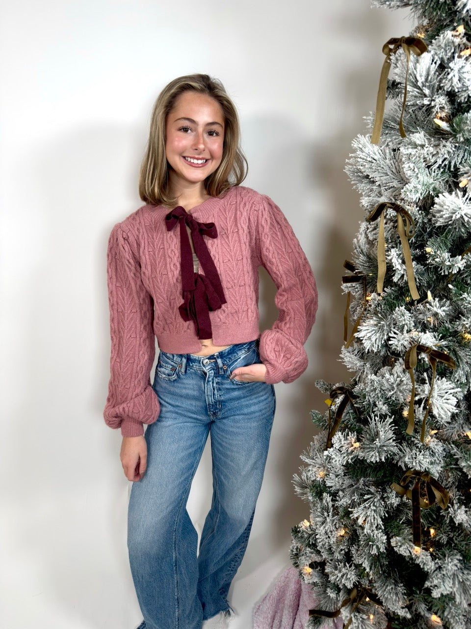 Mauve Holiday Sweater