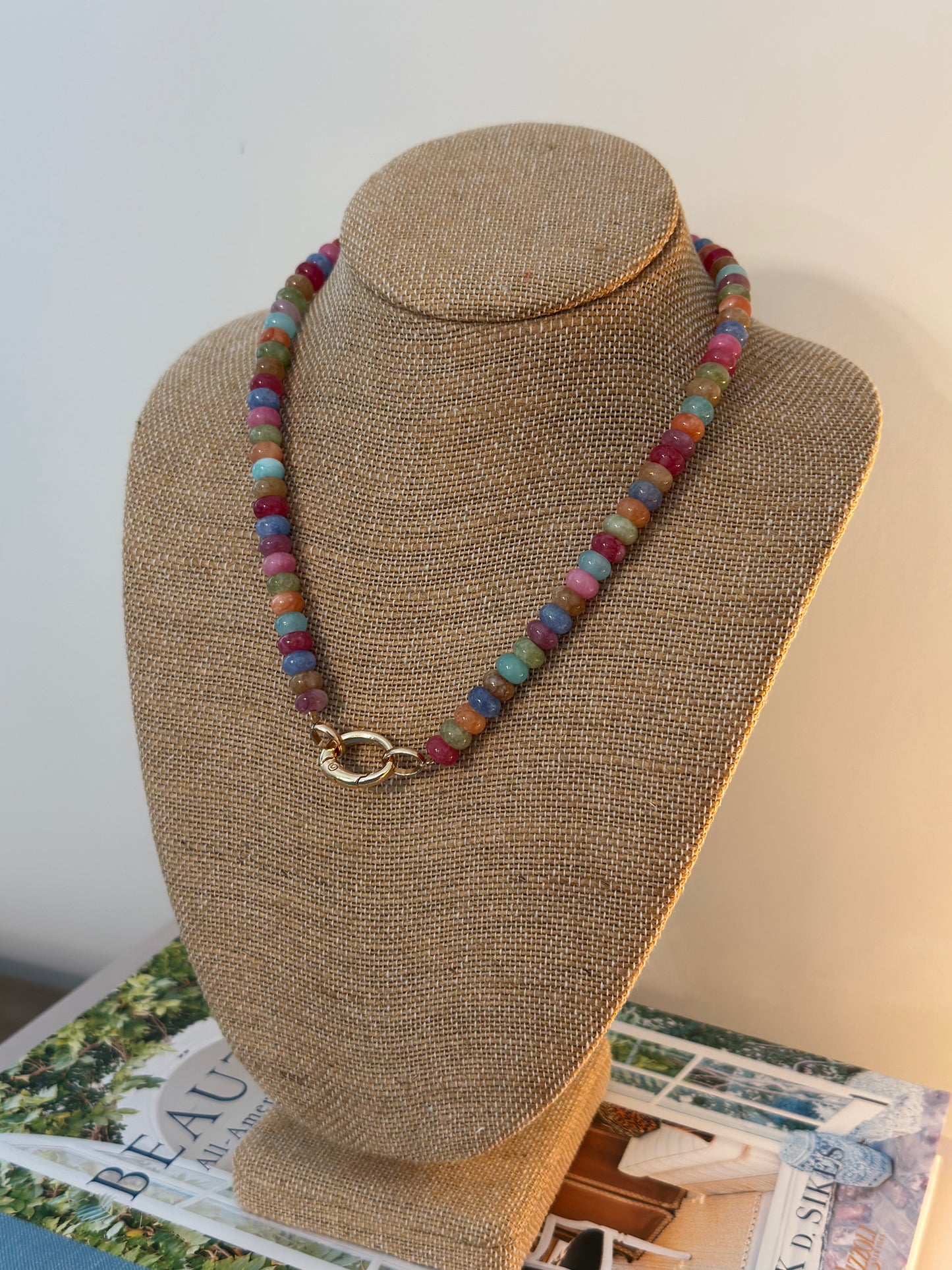 Beaded Clasp Necklace: Multi