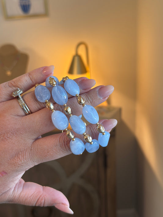 Beaded 3 Pack Bracelets: Blue