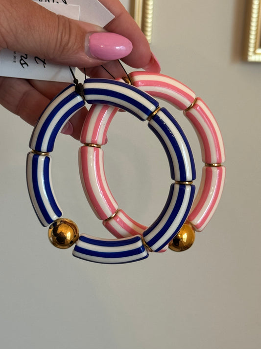 Lila Stripe Bracelet: Pink
