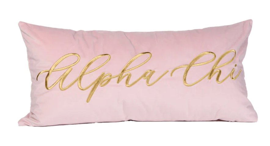 Velvet Embroidered Sorority Pillow
