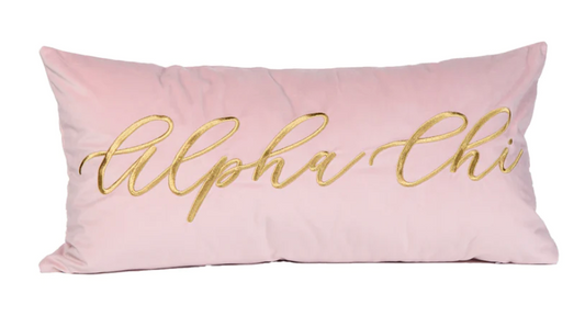 Velvet Embroidered Sorority Pillow
