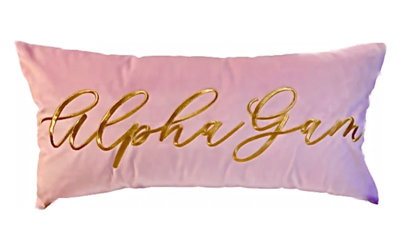 Velvet Embroidered Sorority Pillow