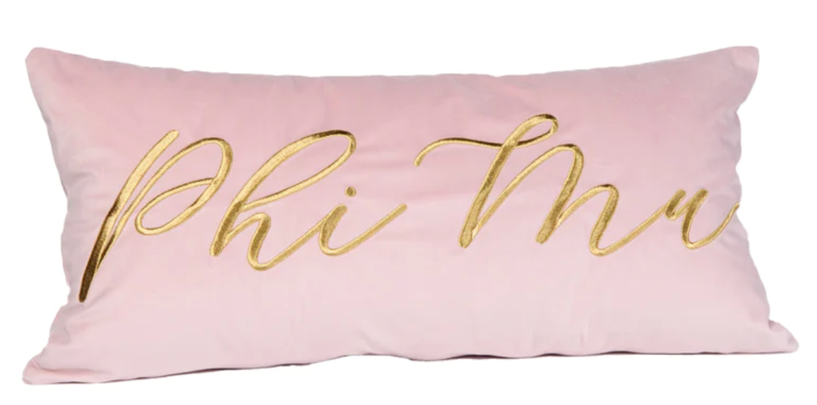 Velvet Embroidered Sorority Pillow